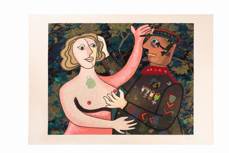 Enrico Baj - Generale con Figura Femminile