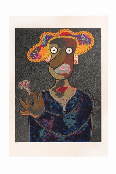 Figura Femminile con Rosa