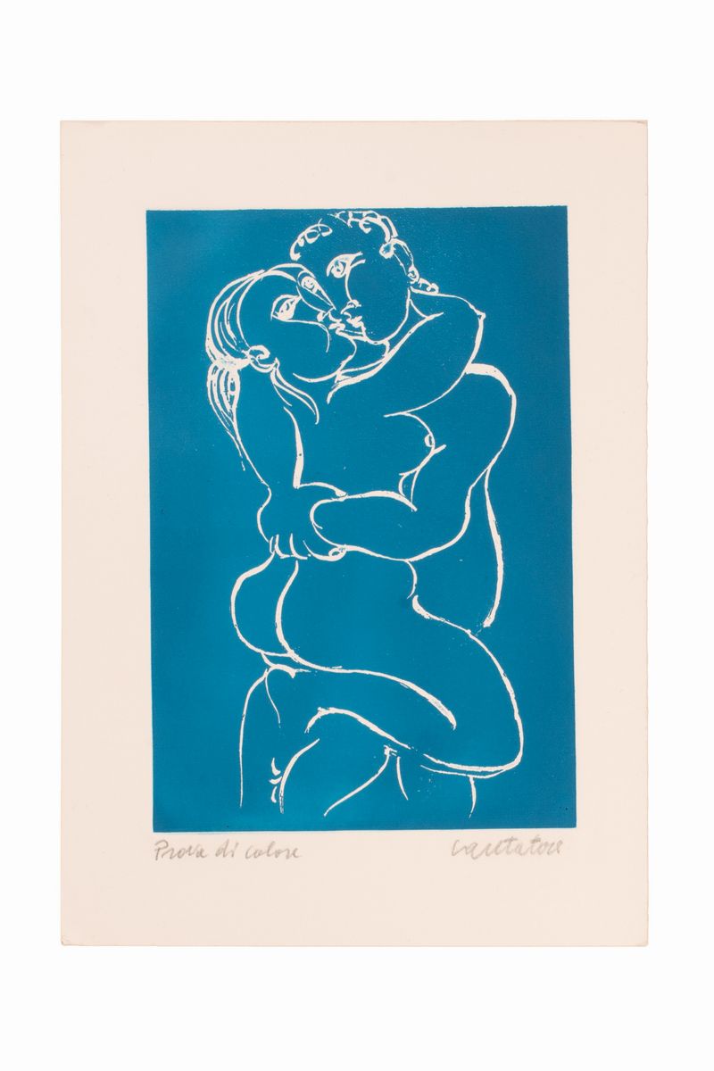 Domenico Cantatore - Lotto di 3 Serigrafie "amanti"