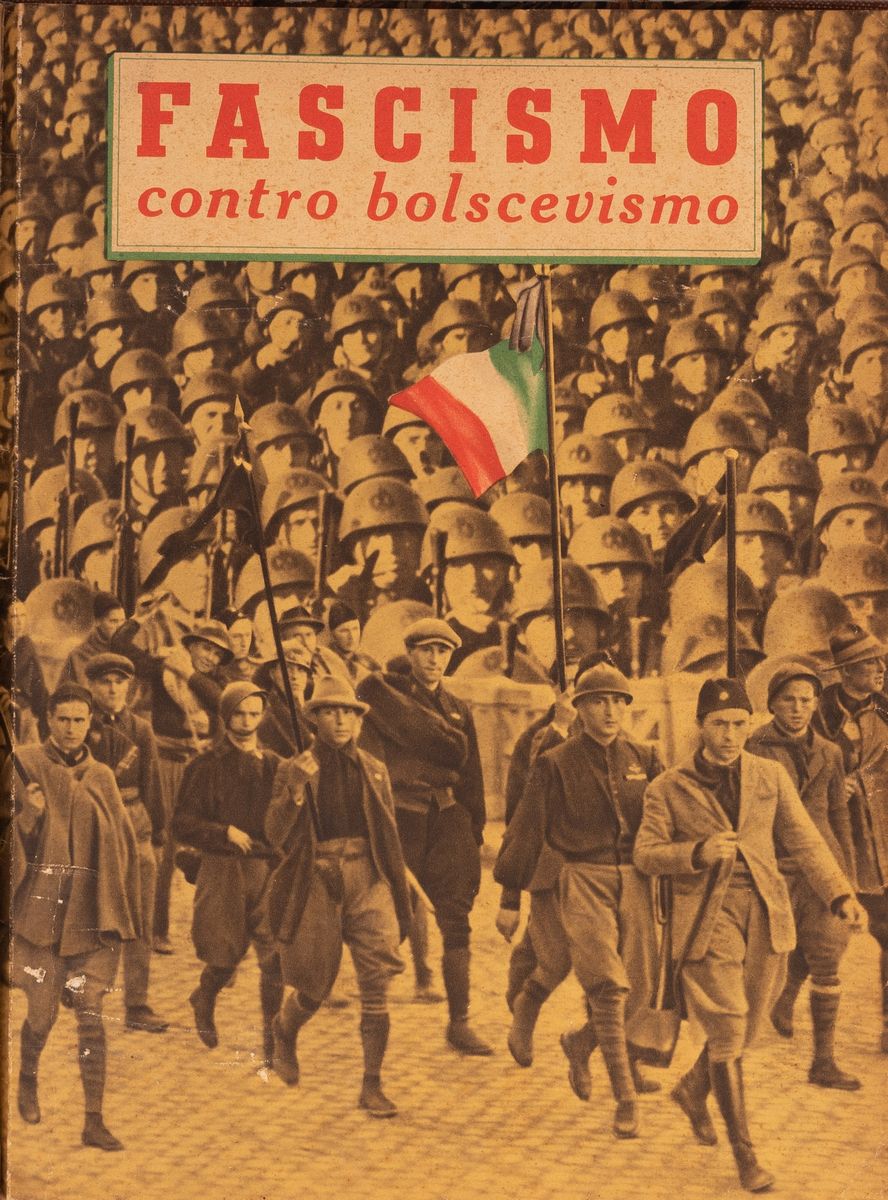 Volume Rilegato in Tela con Piatti Marezzati Contenente Riviste Fasciste ed Autarchiche e Riviste...