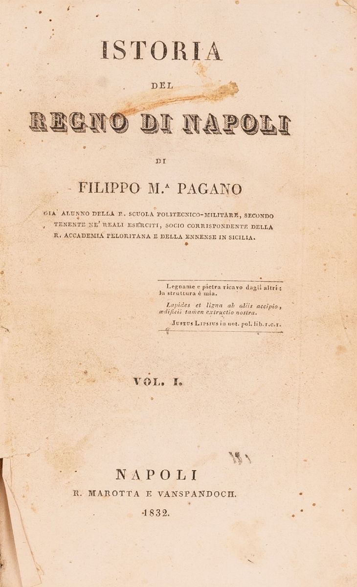 Istoria del Regno di Napoli di Filippo M. Pagano