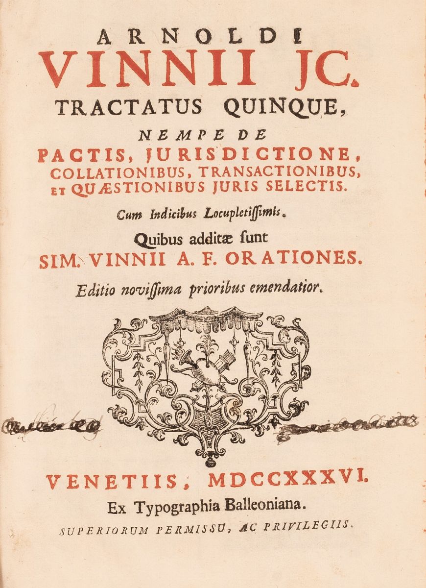 Arnoldi Vinnii Jc. Jurisprudentiae Contractae