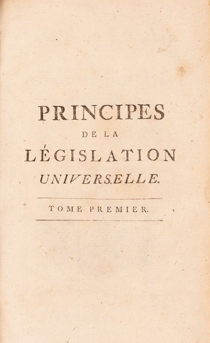 Principes De la Législation Universelle