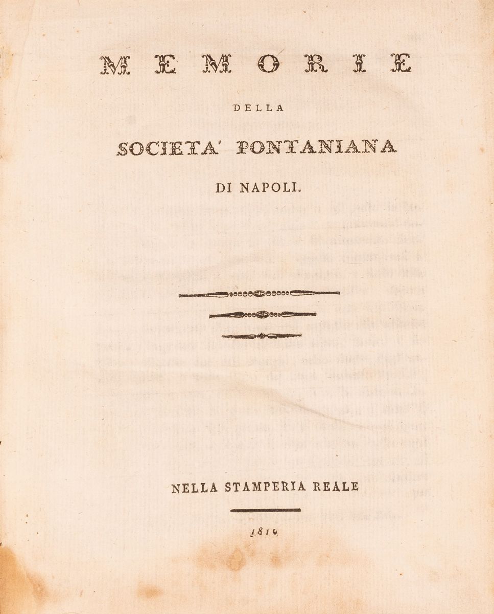 Memorie della Società Pontaniana di Napoli e Atti della Società Pontaniana di Napoli Dell'anno 18...