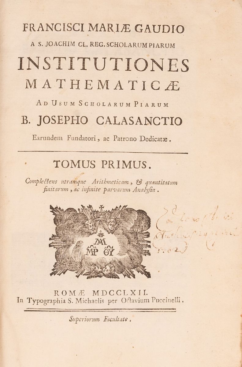 Francisci Mariae Gaudio a S. Joachim CL. Reg. Scholarum Piarum