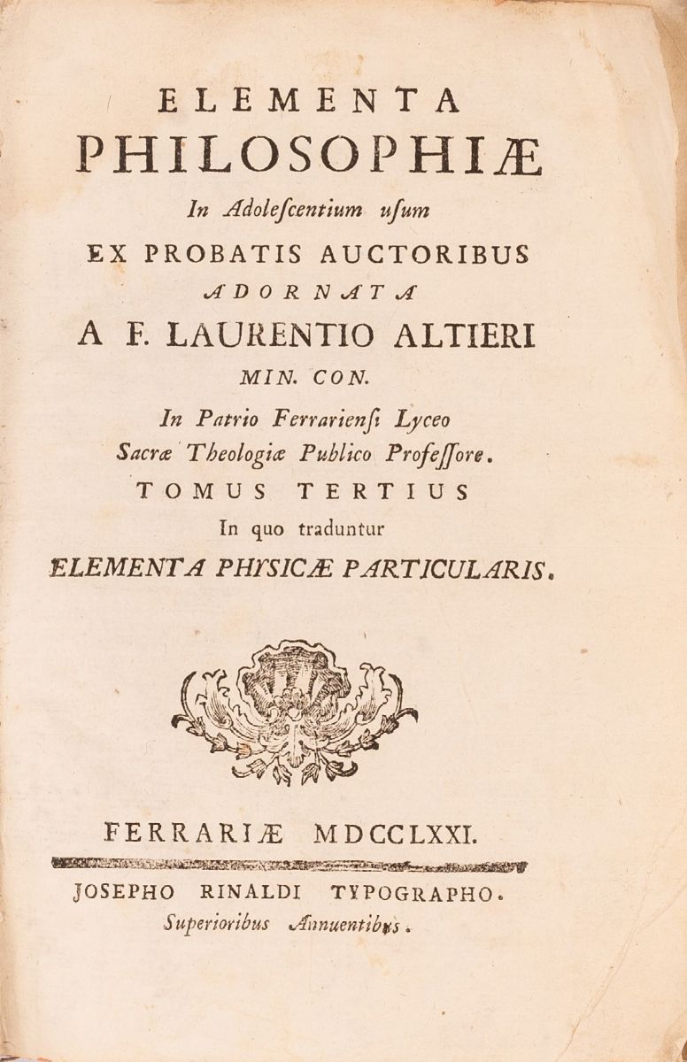 Elementha Philosophiae in Adolescentium Usum