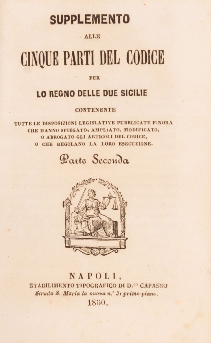 Supplemento alle Cinque Parti del Codice per lo Regno delle Due Sicilie (parte Seconda)