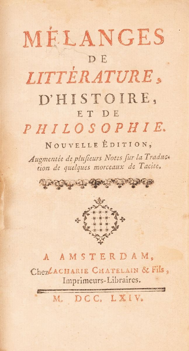 Mèlanges De Littera D'histoire Et De Philosophie