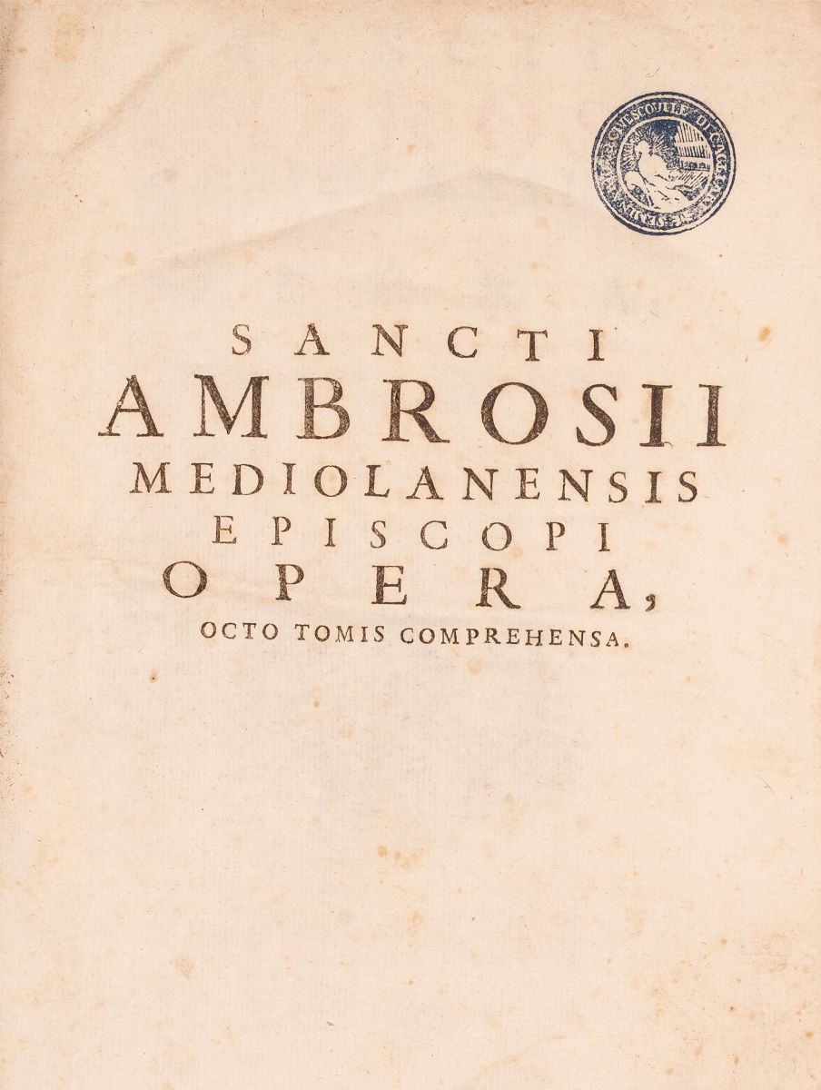 Sancti Ambrosii Mediolanensis Episcopi Opera Ad Manuscrupitos Codices Vaticanos Venetiis Tipis Fr...
