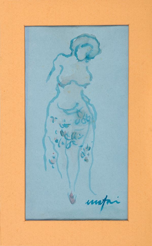 Mario Mafai : Nudo di donna  - Acquerello su carta a colori - Asta Asta di Arte Moderna e Contemporanea - Gliubich Casa d'Aste