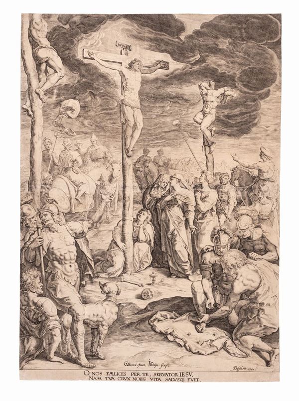 Jacob De Gheyn : Crocifissione  (circa 1600)  - Auction Libri Antichi, Incisioni e Disegni - Gliubich Casa d'Aste
