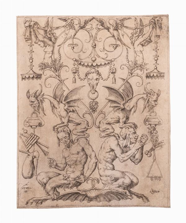 Marc Duval : L' inverno  (circa 1550)  - incisione - Asta Libri Antichi, Incisioni, Disegni e Manoscritti (Prima sessione) - Gliubich Casa d'Aste
