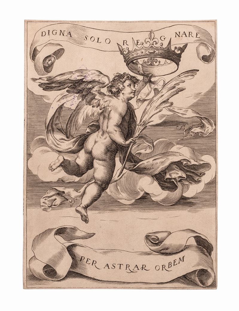 Anonimo da Cherubino Alberti - Un Angelo Alato in Volo