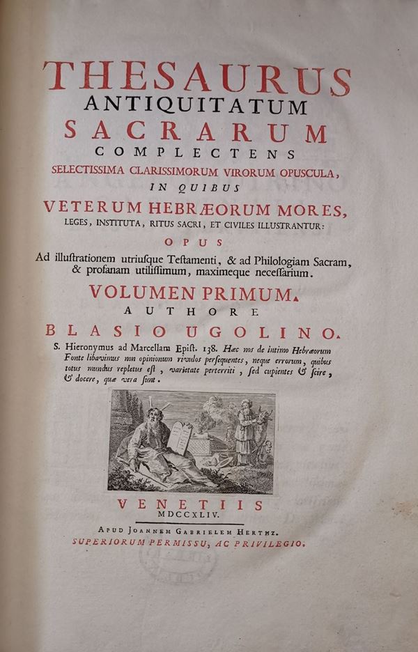Ugolino Blasio.  Thesaurus Antiquitatum Sacrarum