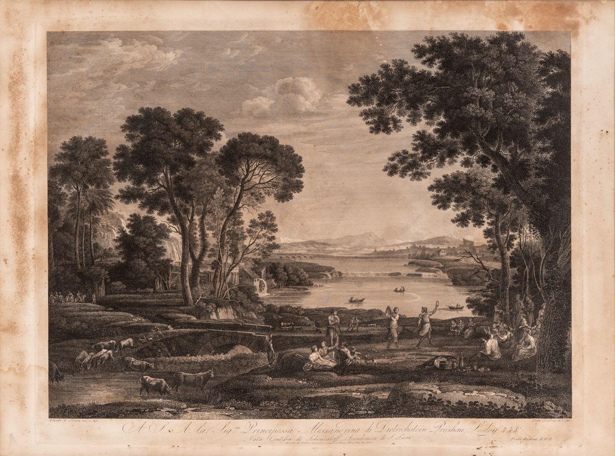 Pietro Parboni - Lotto di 4 Incisioni da Disegno di Claude Lorrain