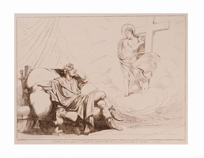 Costantino Vede in Sogno Gesù Cristo il Quale le Comanda di Mettere la Croce per Insegna delle Su...