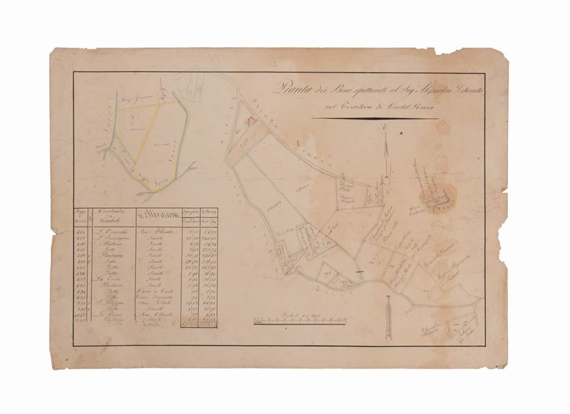 Pianta dei Beni Spettanti al Sig. Alessandro De Santis nel Territorio di Castelnuovo