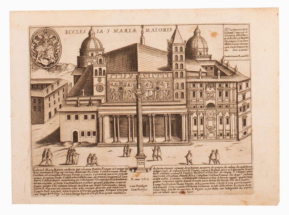 Lotto di Tre Incisioni del 1600 su Roma