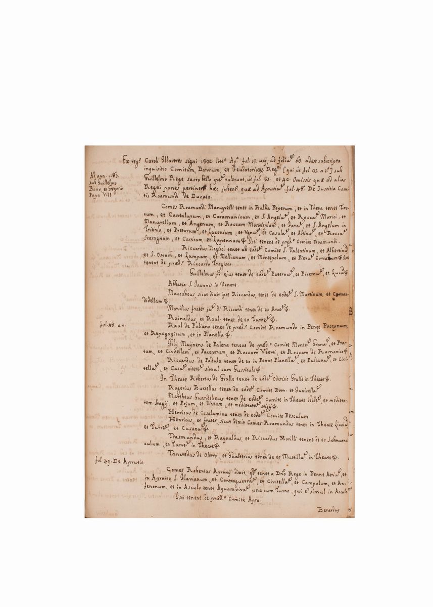 Manoscritto Cronache Aquilane