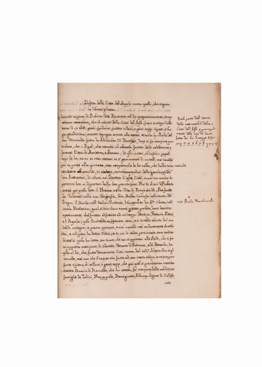 Manoscritto Cronache Aquilane
