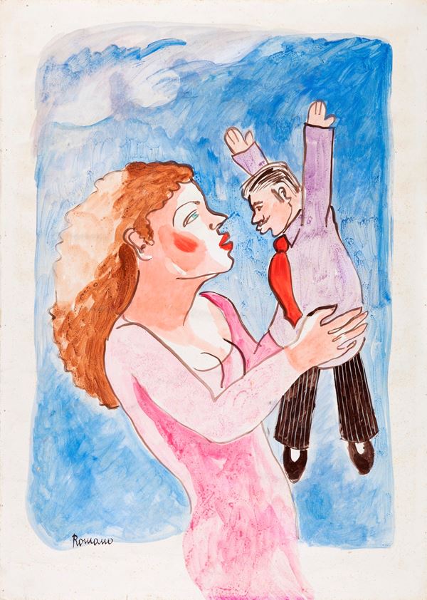 Daniela Romano : Senza Titolo  (1983)  - Tempera su carta  - Auction Modern and Contemporary Art - Gliubich Casa d'Aste