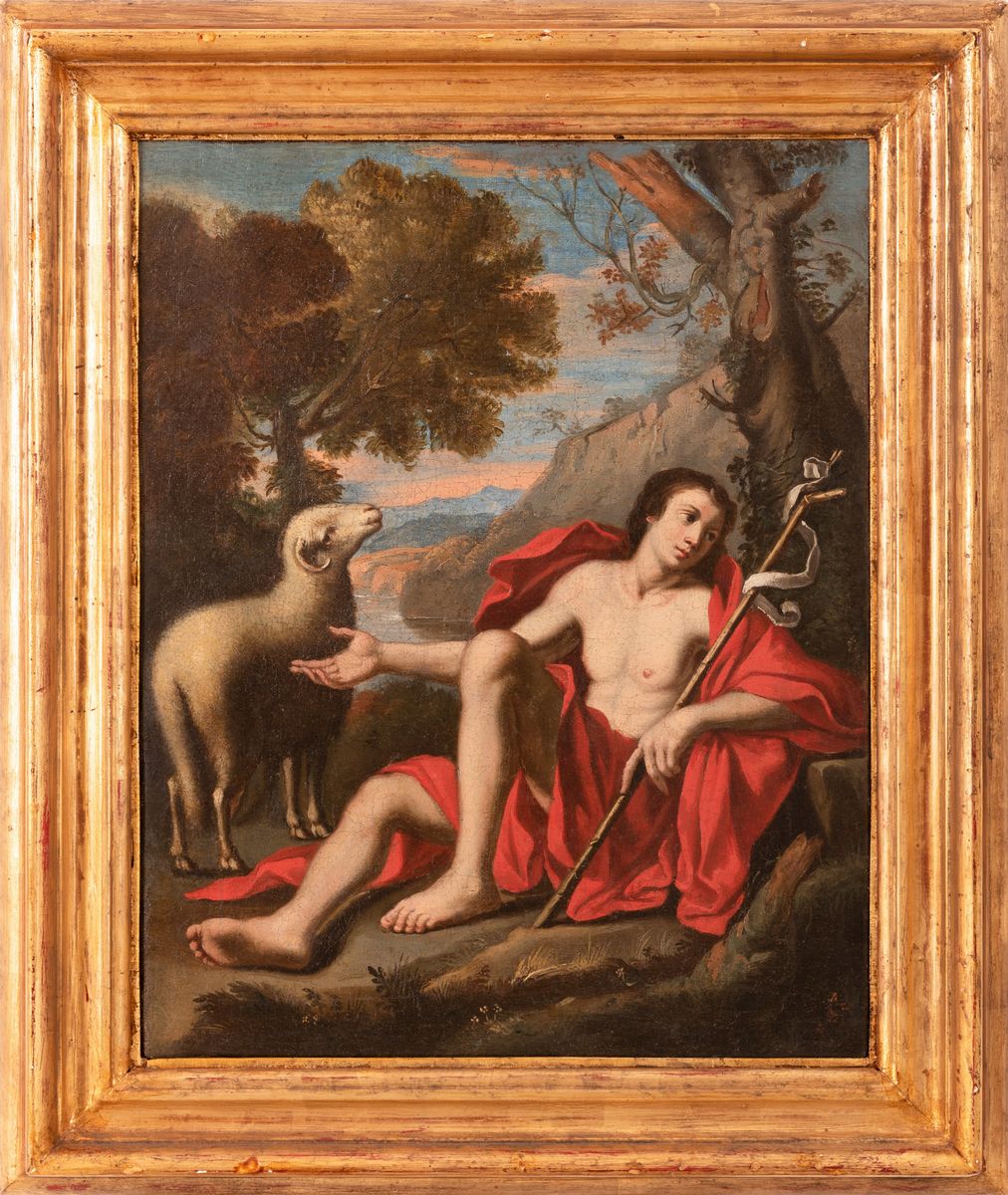 Scuola Bolognese del XVII Secolo - San Giovanni con Agnello