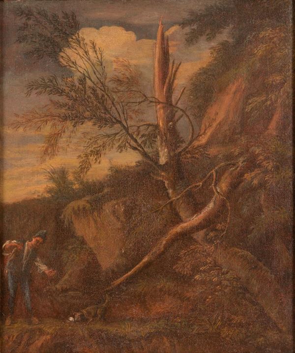 Maniera di Pietro Montanini - Paesaggio con alberi