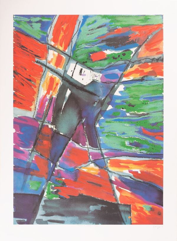 Antonio Corpora : Rocce e Mare 1997  (1997)  - Litografia a colori - Asta Asta a tempo - Grafica - Gliubich Casa d'Aste