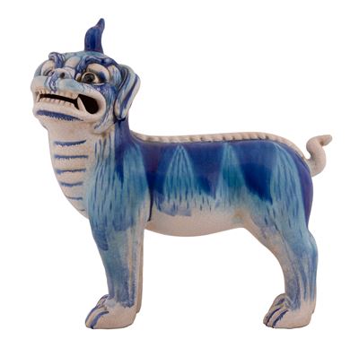 Cane di Pho in Porcellana Bianca e Blu