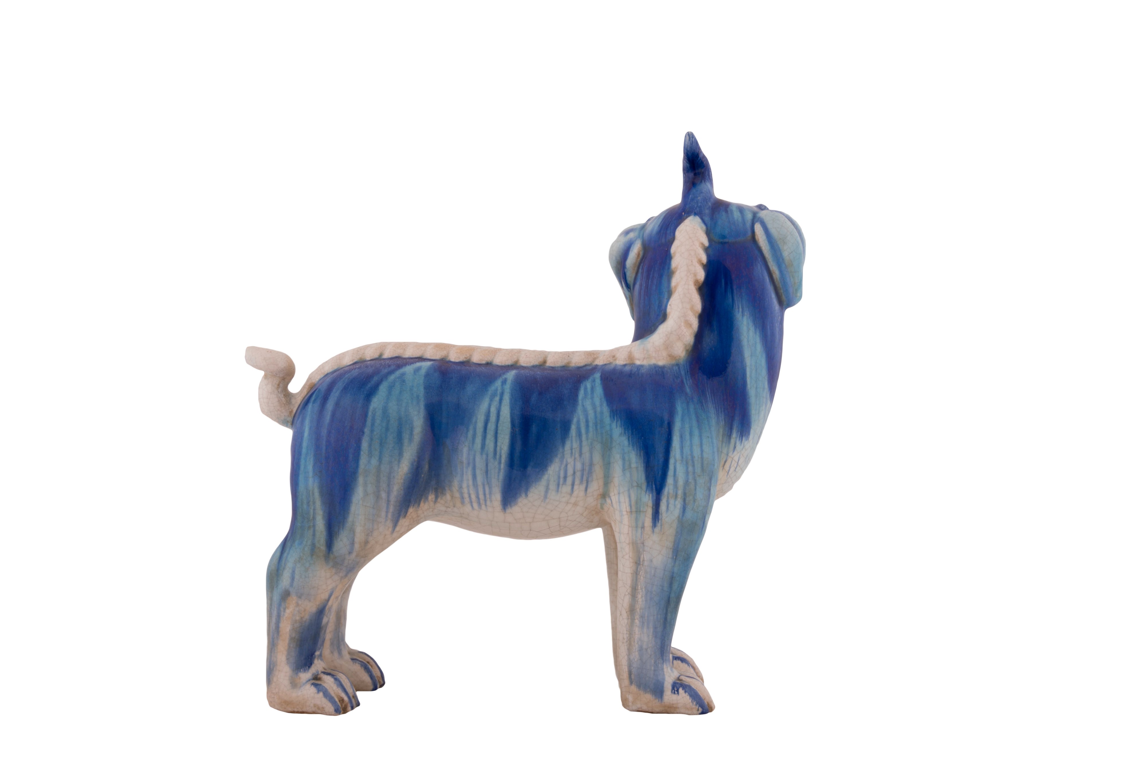 Cane di Pho in Porcellana Bianca e Blu