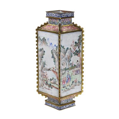 Vaso in bronzo smaltato, Cina, XIX secolo