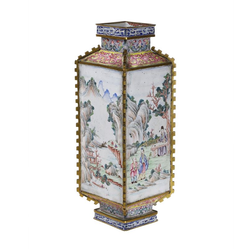 Vaso in bronzo smaltato, Cina, XIX secolo