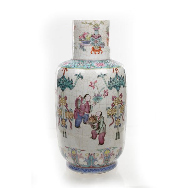 Vaso in ceramica – Porcellana Famille Rose – Cina, XIX secolo