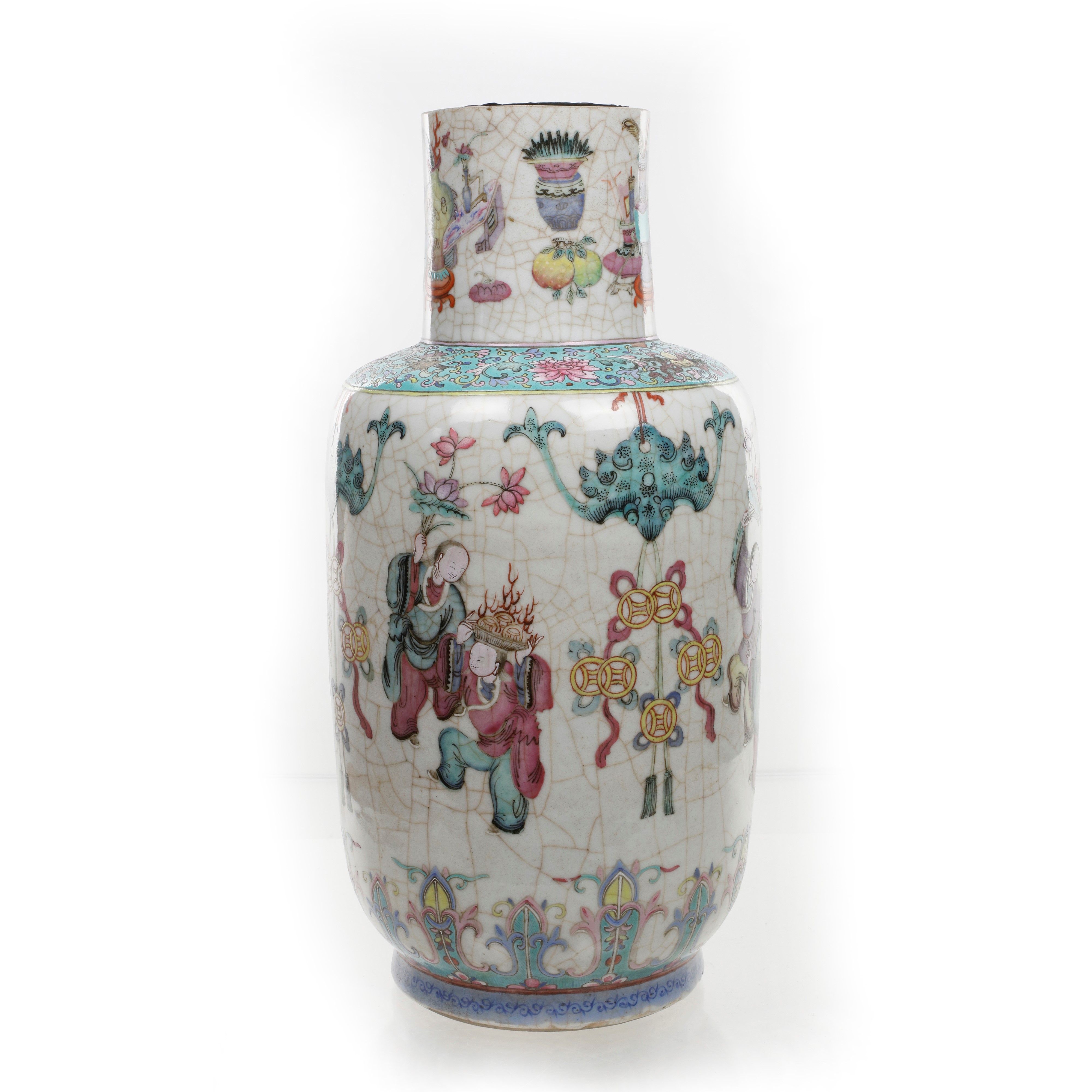 Vaso in ceramica, Porcellana Famille Rose, Cina, XIX secolo