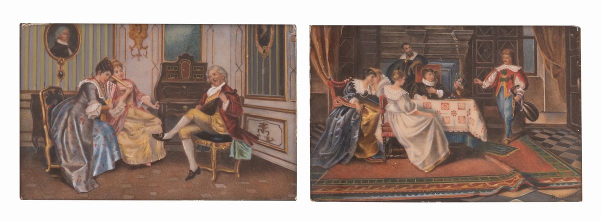 Anonimo Francese del XVIII Secolo - Coppia di Miniature