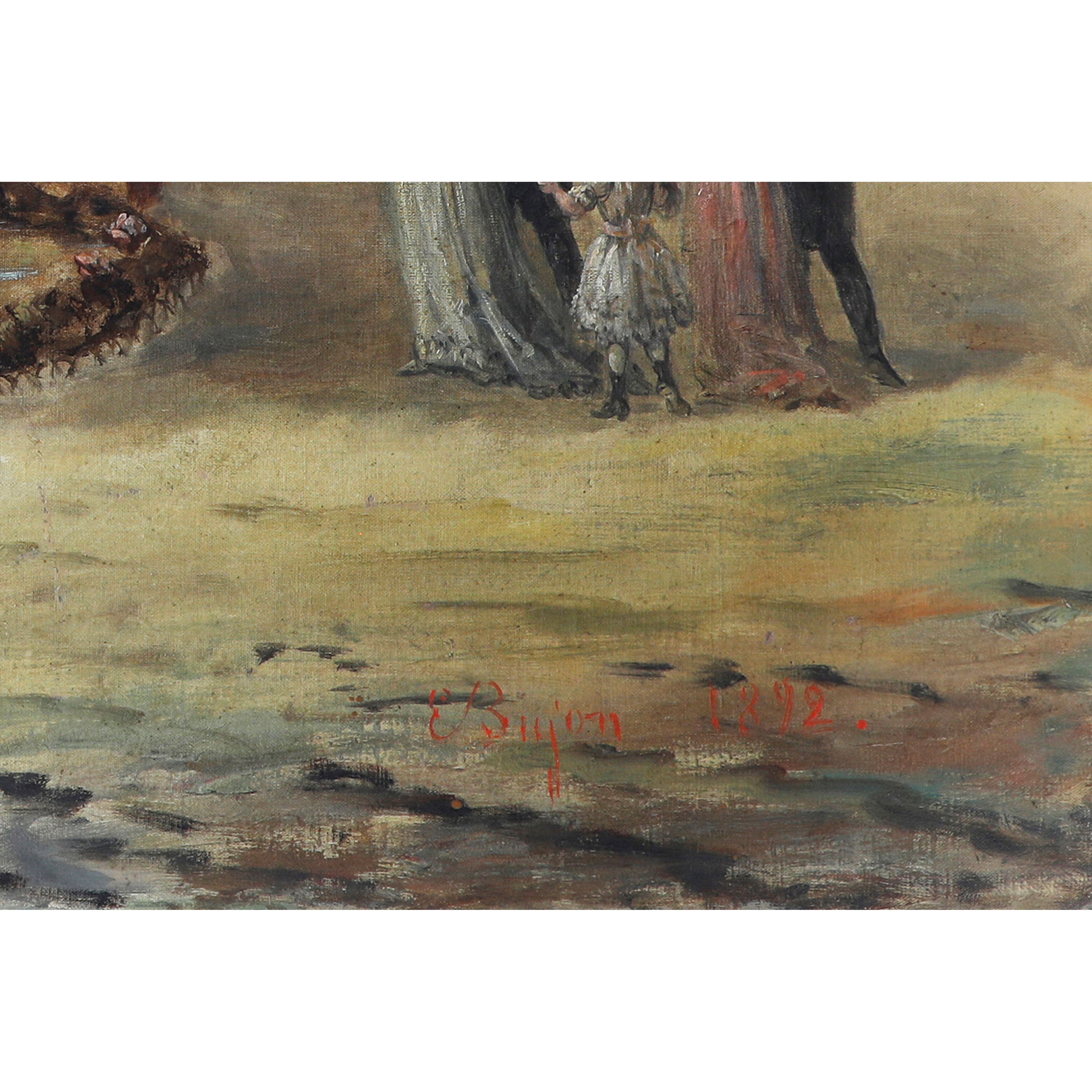 Scena di piazza con personaggi