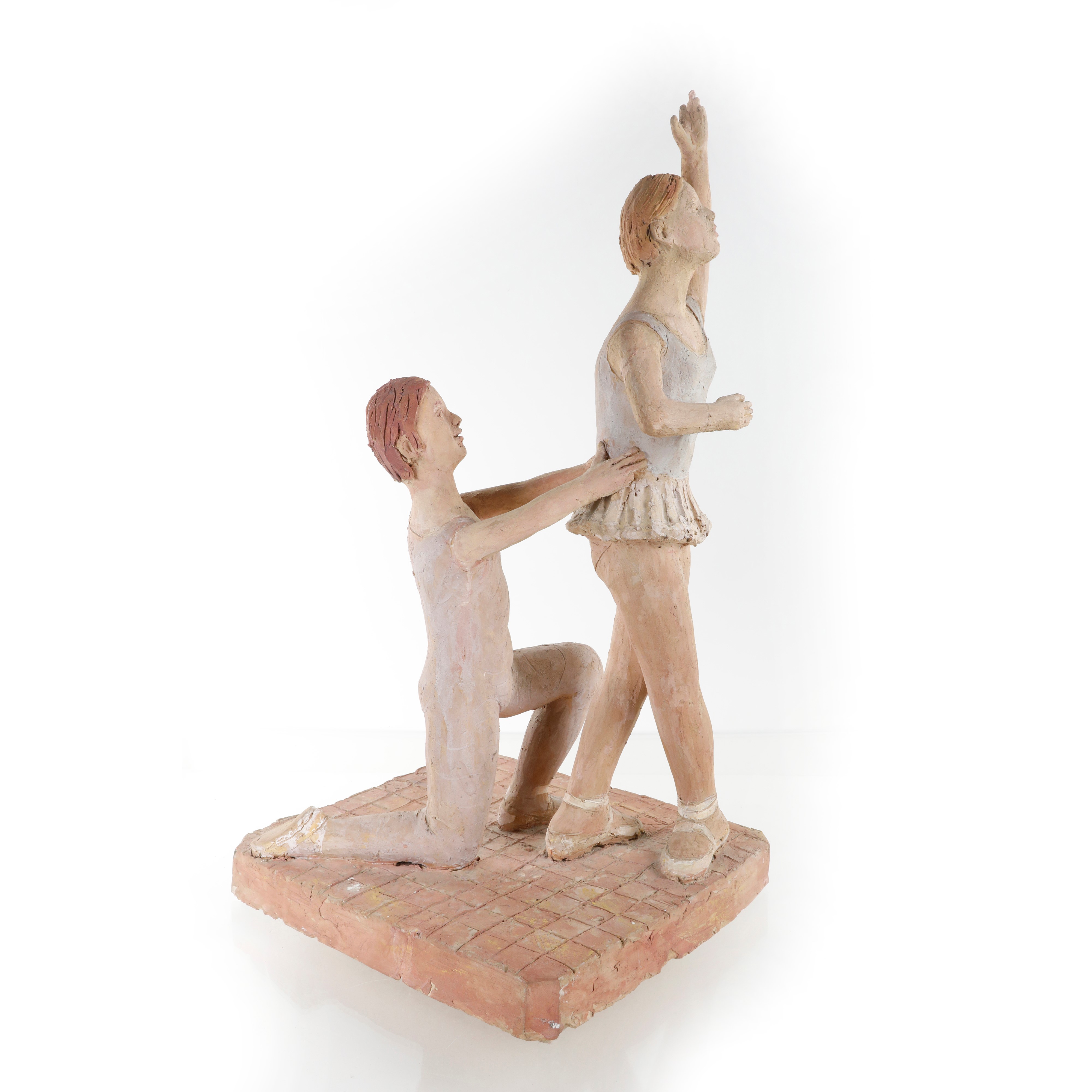 P.C. Lattanzi, Scultura in terracotta 'Ballerini', 1974