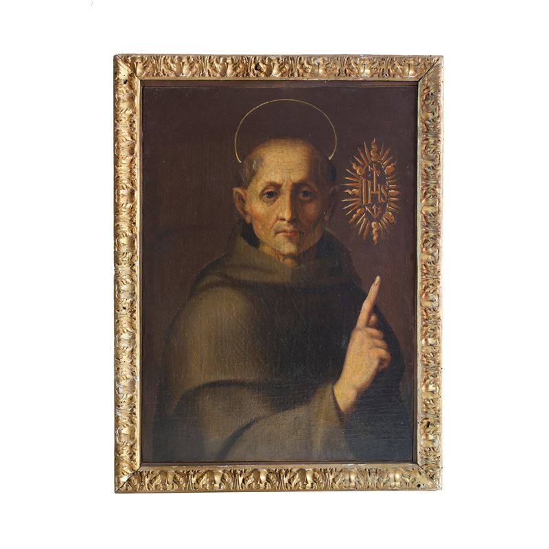 Giulio Cesare Bedeschini - San Bernardino da Siena, olio su tela