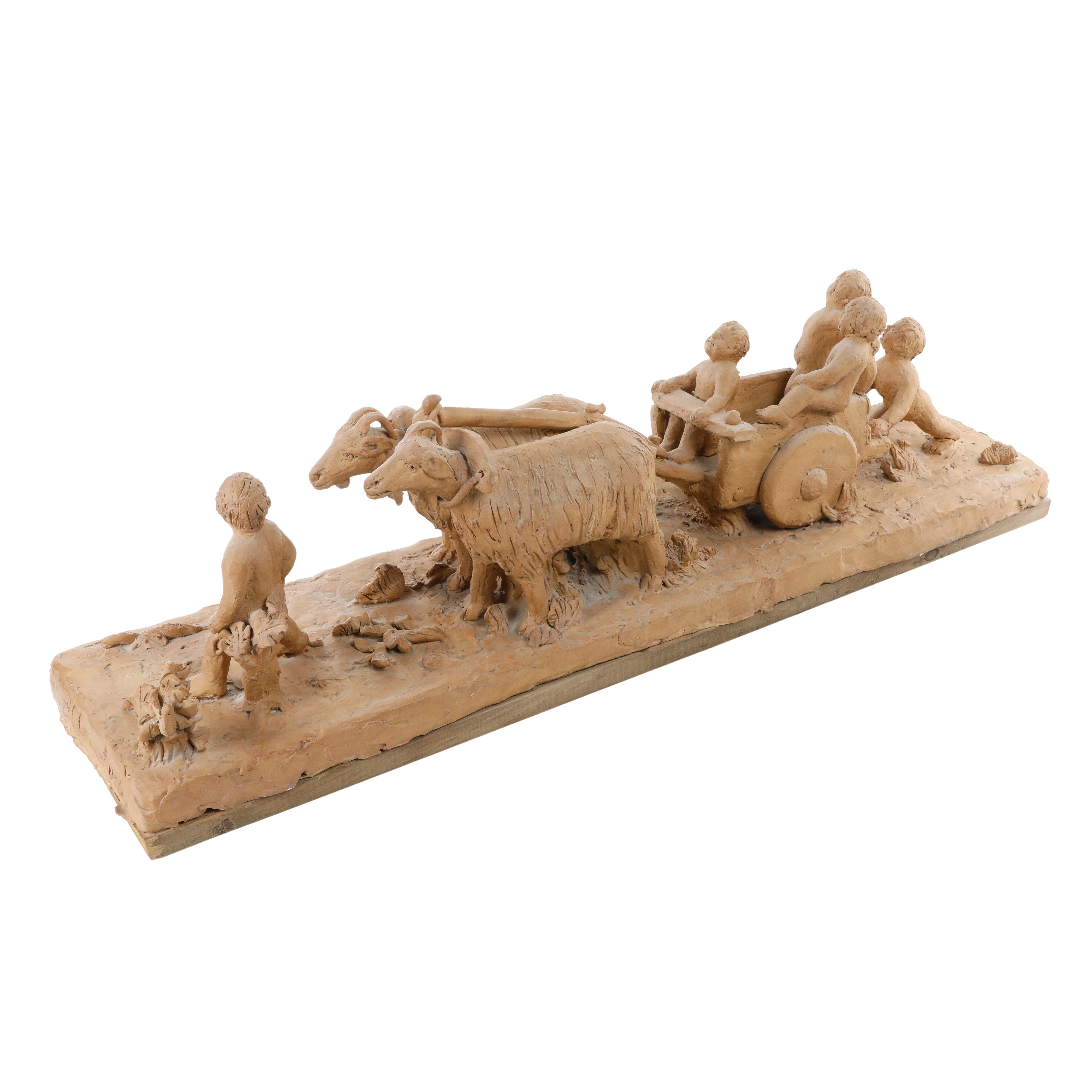 Scultura in terracotta - "Carro trainato da capre"
