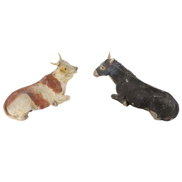 Bue e asinello da presepe - Napoli -  FINE XVIII INIZIO XIX secolo