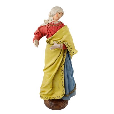 Samaritana, scultura in terracotta policroma con elementi in vetro e legno, Napoli XVIII secolo