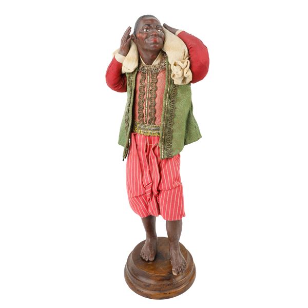 Pastore moro con sacco sulle spalle - Napoli -  FINE XVIII INIZIO XIX secolo