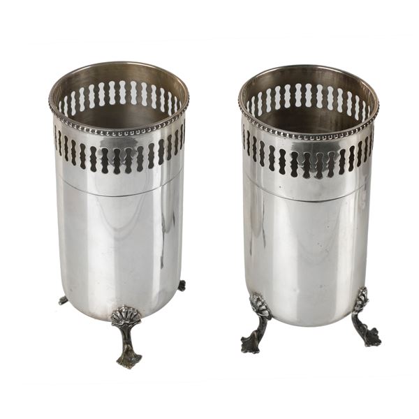 Coppia di porta grissini in Argento