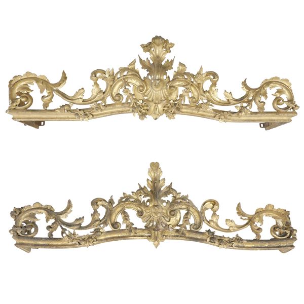 Coppia di zinefre dorate, inizi XIX secolo.