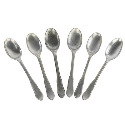 Set di sei cucchiaini in argento 800