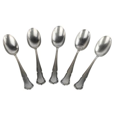 Cinque cucchiaini in argento 800