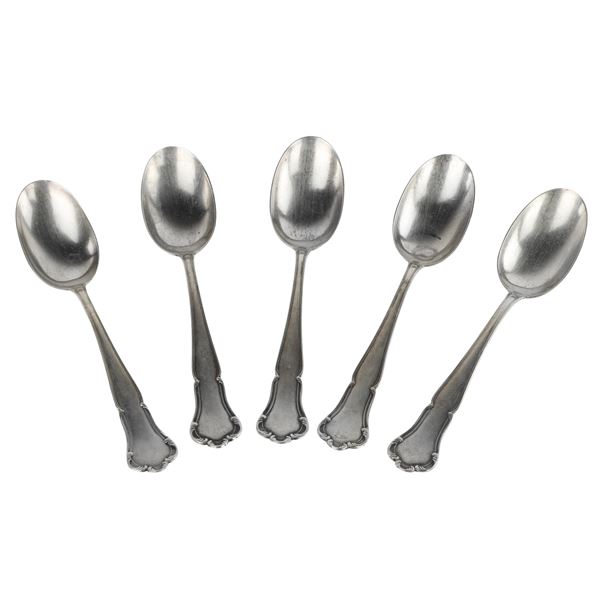 5 cucchiaini in argento