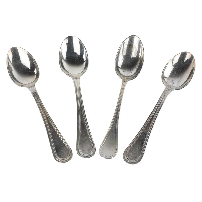 Set di 4 cucchiaini in Argento 800
