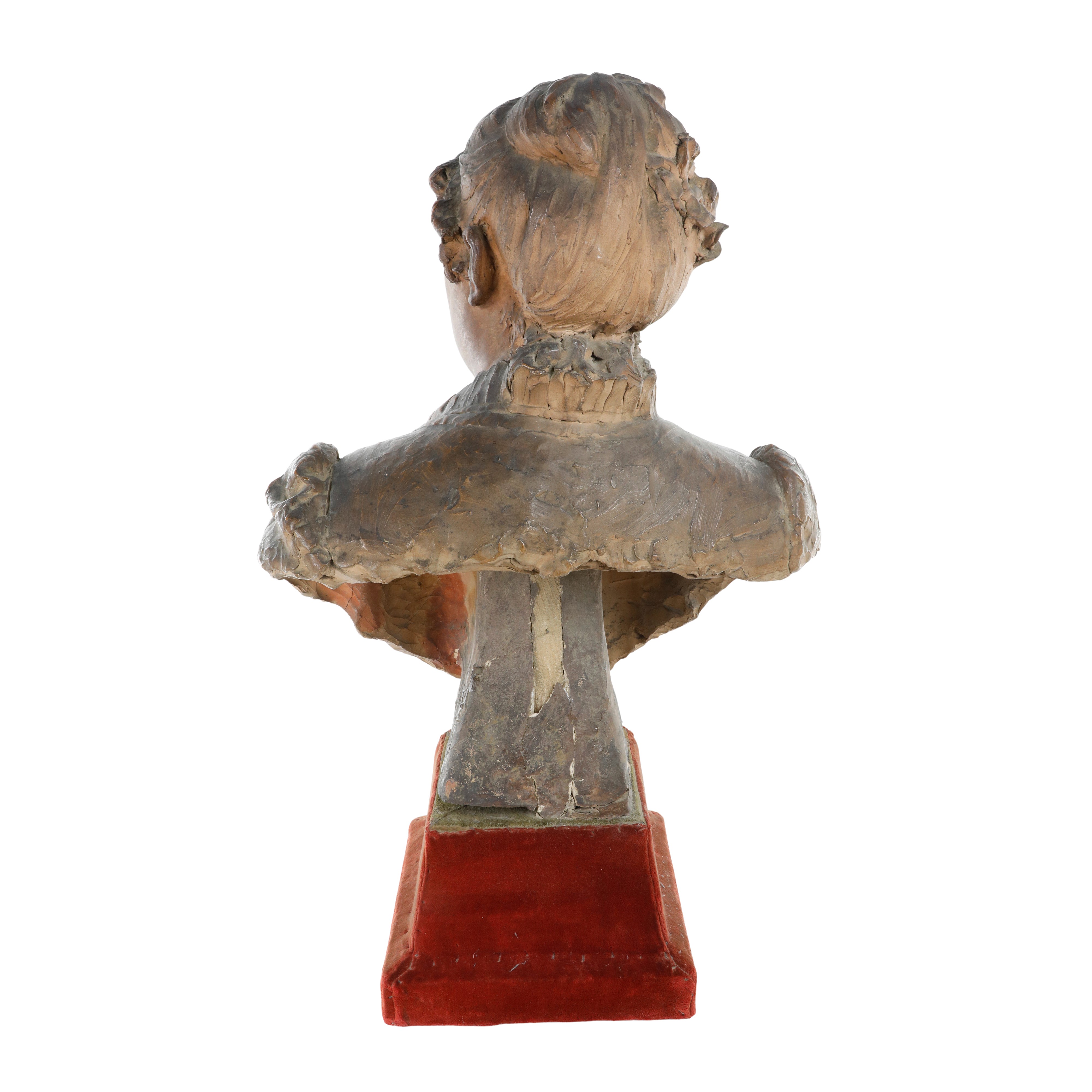 Mezzobusto di popolana in terracotta