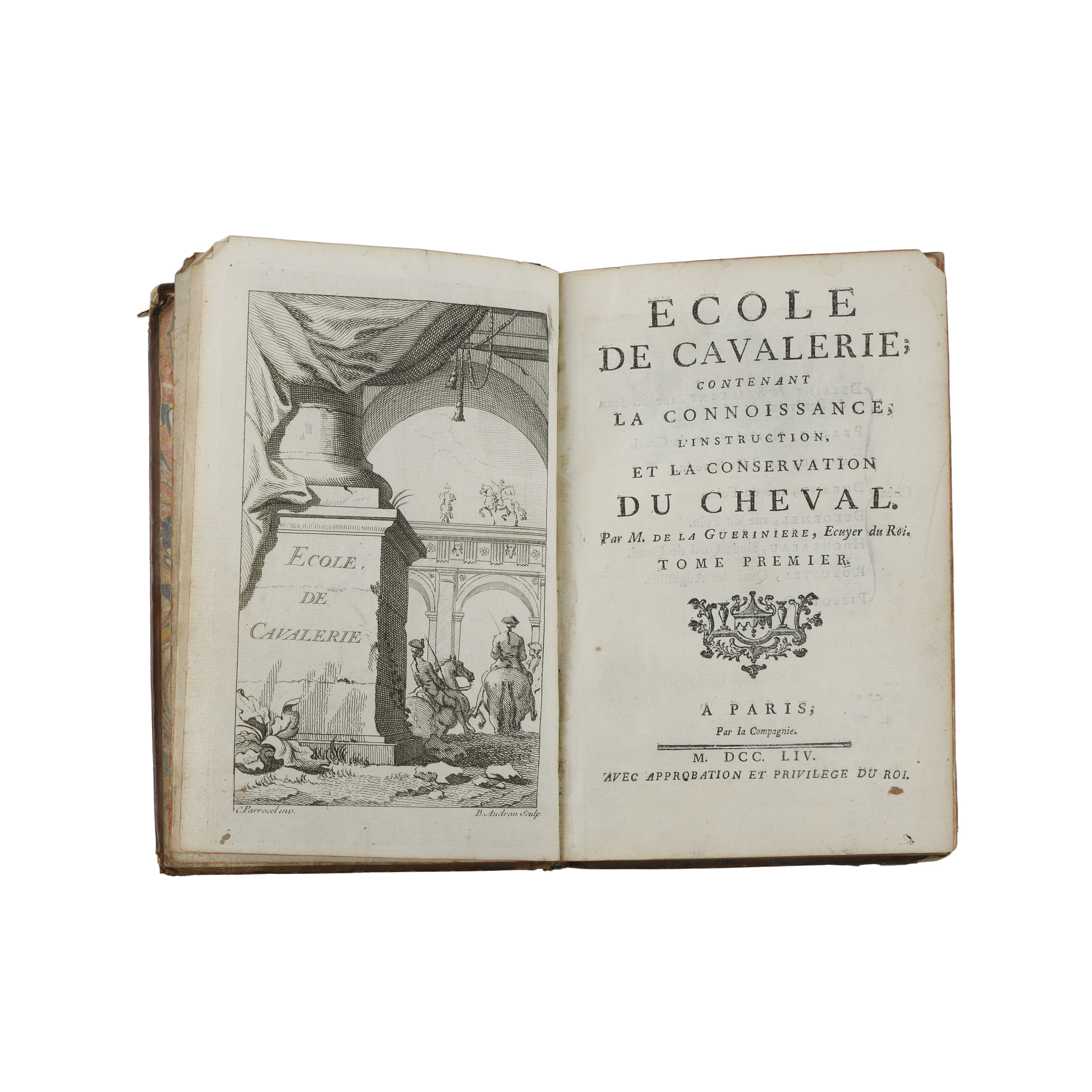 Ecole de cavalerie: contenant la connoissance, l’instruction, et la cemservation du cheval (Vol 1...
